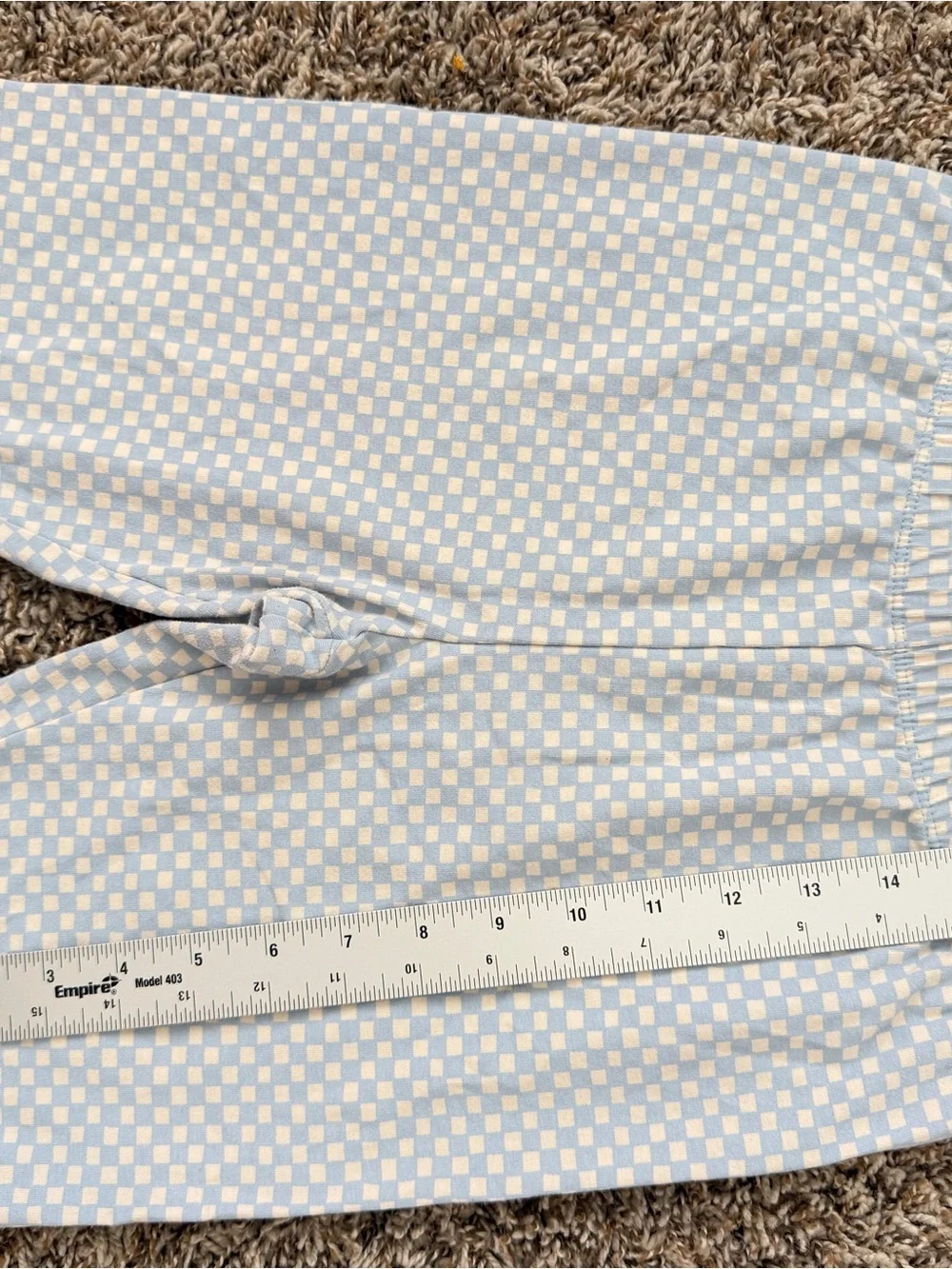 Cat & Jack Girls Capri Leggings Bundle XL 14 Blue Checkered Gray 2-Pack